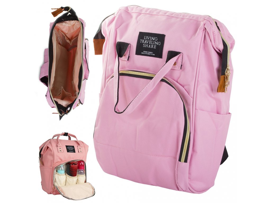 Univerzální batoh na kočárek OXFORD, růžový