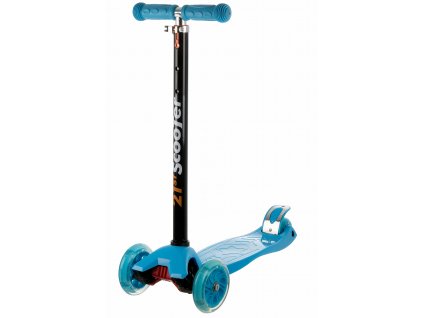 kolobezka detska trikolova balancni svitici kola maxi scooter 60kg modra