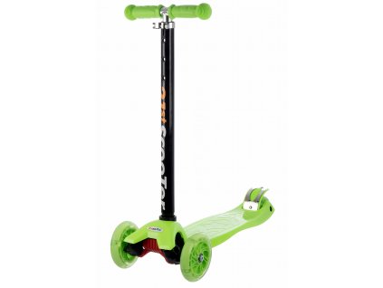 kolobezka detska trikolova balancni svitici kola maxi scooter 60kg zelena