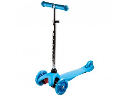 Kolobezka trikolova trojkolka trikolka mini scooter svitici kolecka modra 1