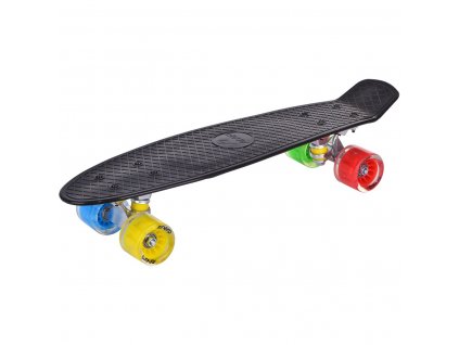 31646 7 pennyboard enero 56cm s led kolecky black rainbow