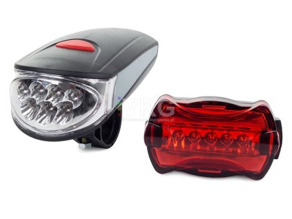 pol pl OSWIETLENIE ROWEROWE LED PRZOD TYL LAMPKI 7 5 LED 586 1