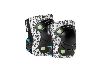 Sada 2 dětských chráničů Cariboo® Jump, modro-zelené (Velikost M)