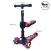 45356 10 detska trikolova kolobezka story 2v1 deluxe se sviticimi kolecky mini scooter cerno cervena