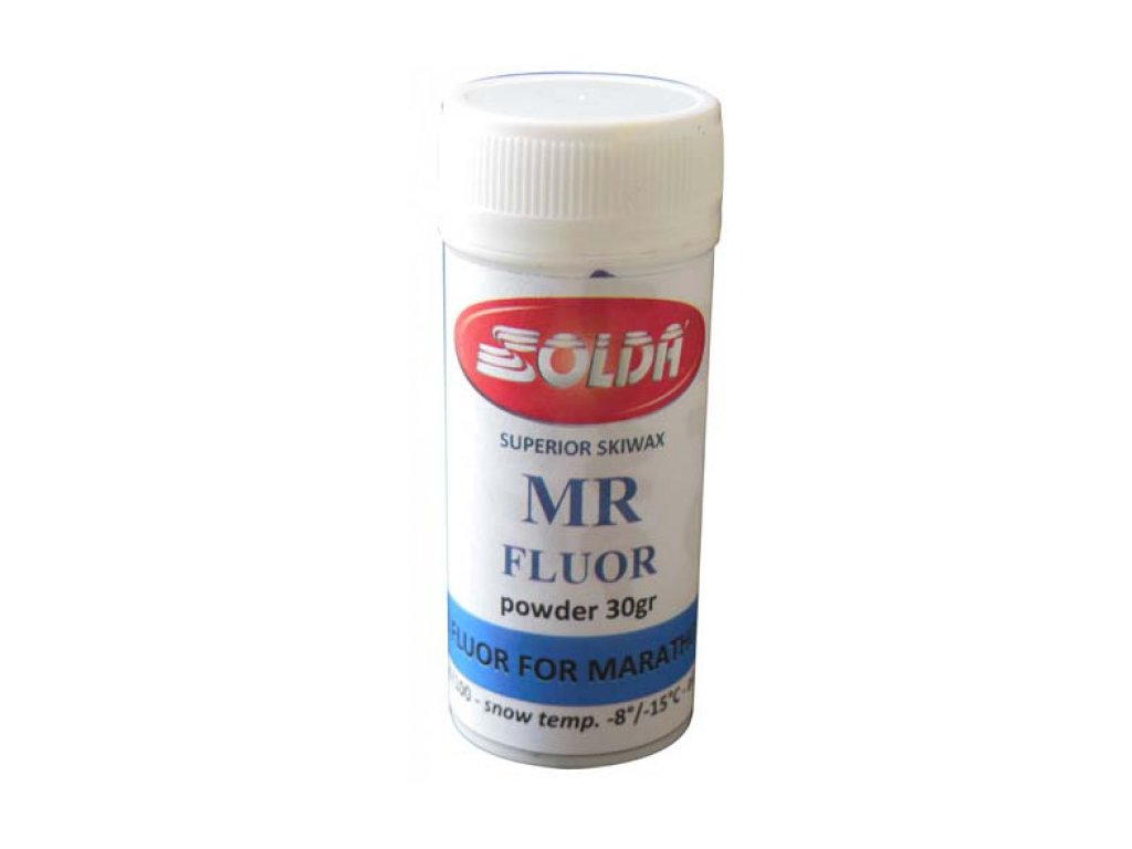 SOLDA MR special fluor for Marathon races 30gr (Výjimečný vysoce fluorovaný prášek určený pro Maratony na studeném,transformovaném a částečně transformovaném sněhu, v podmínkách střední až vysoké vlhkosti vzduchu.)