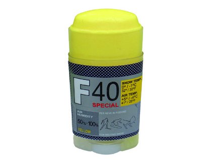 SOLDA F40 SPECIAL  stick gr 30 Červený: teplota sněhu -3°/-10°C nebo teplota vzduchu 0°/-13°C (hyper fluorový vosk - tyčinka)
