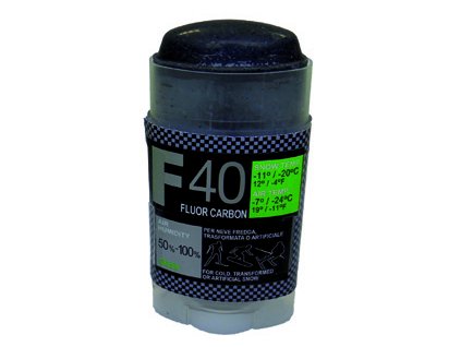 SOLDA F40 CARBON  stick  gr 30 Oranžový: teplota sněhu -2°/-6°C nebo teplota vzduchu +2°/-9°C (hyper fluorový vosk + carbon)