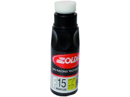 SOLDA F15 liquid 90 ml Žlutý: teplota sněhu 0°/-1°C nebo teplota vzduchu +5°/-4°C (středně fluorový vosk - tekutý)