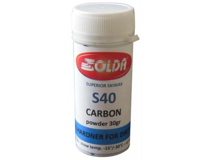 SOLDA S40 CARBON hardner for dirty snow 30gr (Prášek určený pro velmi nízké teploty, nízkou vlhkost vzduchu a velmi agresivní sníh. Aplikuje se vedle hran, chrání skluznici.)