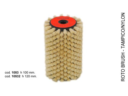 SOLDA Tampico roto brush  mm 120 (Kartáč rotační - tampico 120mm) Z přírodních vláken, tvrdší než tvrdý nylon