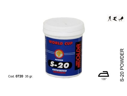SOLDA S-20  antistatic gr 30 Výrobek stejný jako prášek S-32 navíc s antistatickým efektem pro velmi suché sněhy)