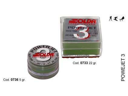 SOLDA POWER JET 3  gr 22 (Závodní aditivum (blok 22g) pro vlhkost vzduchu%: 10-60 - Teplota sněhu. -7°/-20°C - Teplota vzduchu -3°/-24°C)