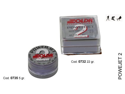 SOLDA POWER JET 2  gr 5 (Závodní aditivum (blok 5g) pro vlhkost vzduchu%: 60-100 - Teplota sněhu. -6°/-10°C - Teplota vzduchu -2°/-16°C)