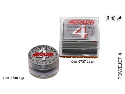 SOLDA POWER JET 4  gr 5 (Závodní aditivum (blok 5g) pro vlhkost vzduchu%: 30-100 - Teplota sněhu. -4°/-13°C - Teplota vzduchu 0°/-17°C)