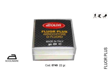 SOLDA FLUOR PLUS  dice  gr 22 (Kostka čistého fluoru, pro fluorové posílení jakéhokoliv vosku. Na sucho nanést na skluznici před zažehlením vosku.