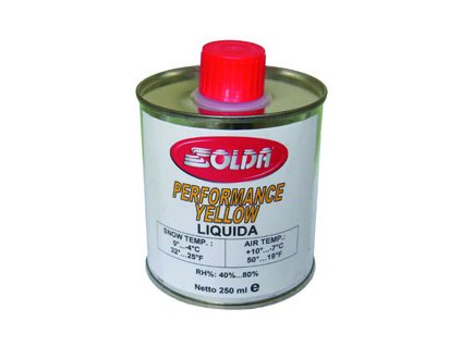 SOLDA PERFORMANCE  liquid  250 ml (Nízkofluorový vosk tekutý 250ml, Žlutý, Teplota sněhu -0°/-2°C nebo teplota vzduchu +5°/+2°C)