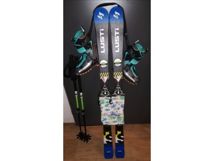 Dětské skialpinistické lyže 140 cm + vázání tour light + stoupací pásy