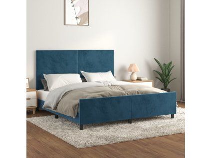 Rám postele s čelem tmavě modrý 180x200 cm samet 3125651