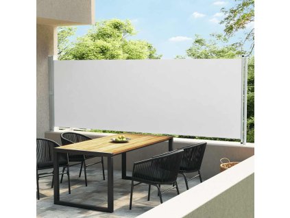 Zatahovací boční markýza / zástěna 600 x 160 cm krémová 313376