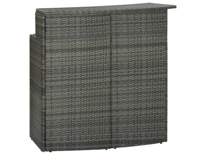 Zahradní barový stůl šedý 120 x 55 x 110 cm polyratan 313469