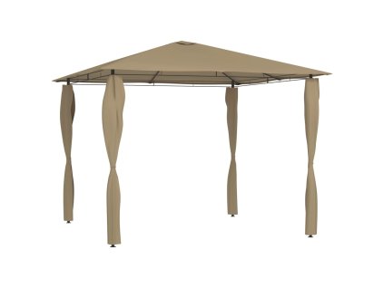 Altán s krytými sloupky 3 x 3 x 2,6 m taupe 160 g/m² 313606