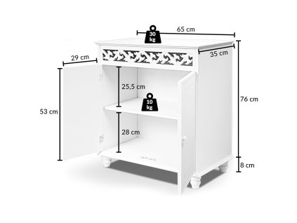 10406 komoda jersey bila 76x65x35cm
