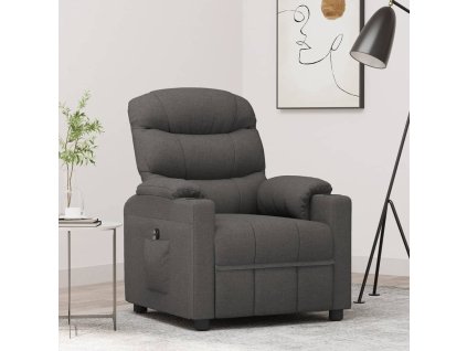 Elektrické polohovací křeslo tmavě šedé textil 3143492