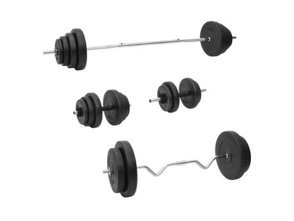 Sada obouruční a jednoručních činek se závažím 120 kg 3145032