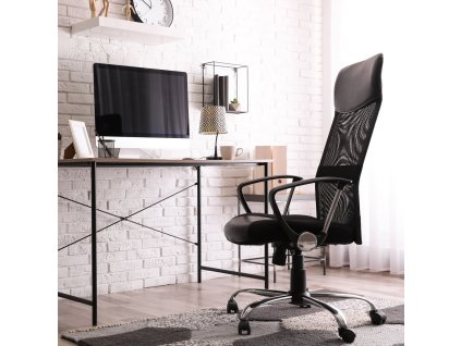 10532 1 kancelarska zidle deluxe black s sitovinou