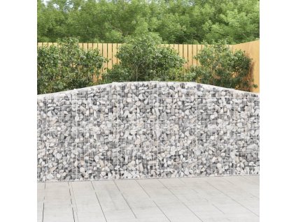 Klenuté gabionové koše 9 ks 400x50x100/120cm pozinkované železo 3145963