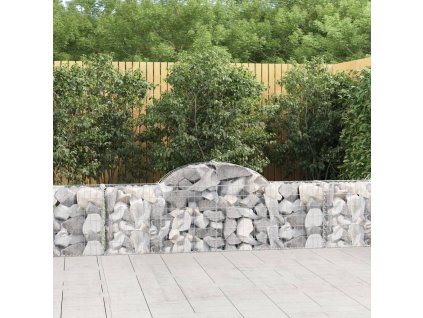 Klenuté gabionové koše 8 ks 200x30x60/80 cm pozinkované železo 3146074