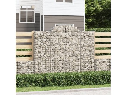 Klenuté gabionové koše 14ks 200x50x160/180cm pozinkované železo 3146395