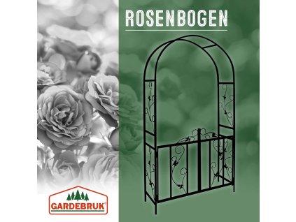 10661 zahradni oblouk na ruze s brankou kovovy cerny 225 115 cm