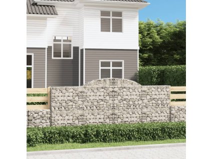 Klenuté gabionové koše 12ks 300x50x120/140cm pozinkované železo 3146729