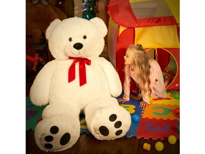 10685 1 plysovy medved xxl bily 150 cm s masli