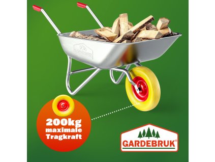 10691 6 kolo na trakar z pu peny s osou zlute 390 mm