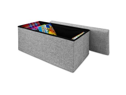 Skládací úložná lavice 80×40 cm – šedá, MDF