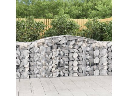 Klenuté gabionové koše 8 ks 400x50x100/120cm pozinkované železo 3147002