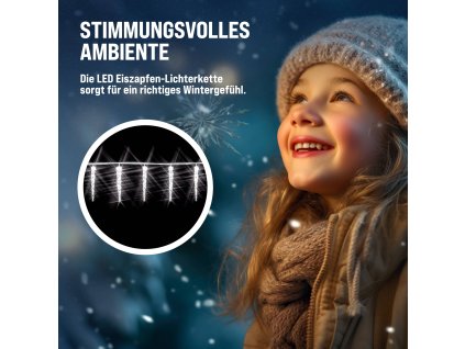 10751 4 vanocni led retez 80 rampouchu 13 m studena bila