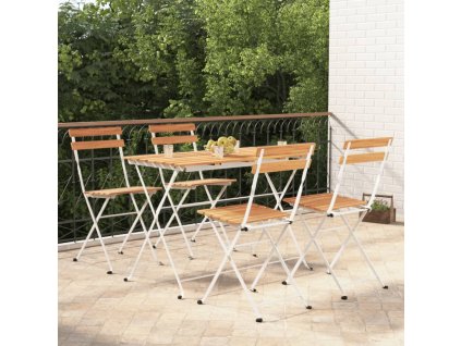 5dílný skládací bistro set masivní akáciové dřevo a ocel 3152100