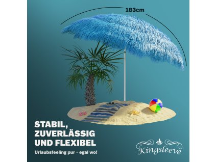 Havajský slunečník 160 cm – modrý, UV ochrana 30+