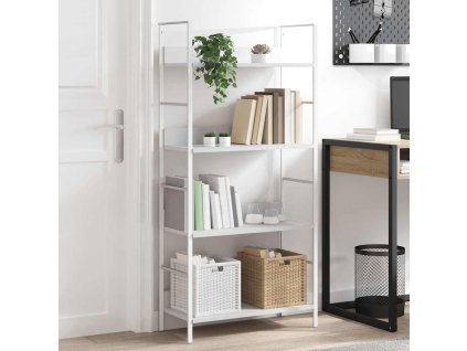Knihovna se 4 policemi bílá 60x27,6x124,5 cm kompozitní dřevo 288224