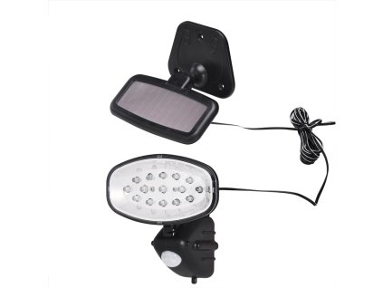 11018 7 solarni nastenne svitidlo s cidlem pohybu 15 led cerne