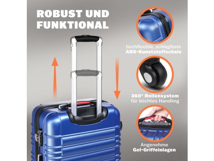 11063 1 pevny kufr na koleckach 50 cm modry abs prirucni