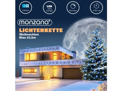 11201 3 vanocni svetelny retez modry 10 5 m 160 led casovac