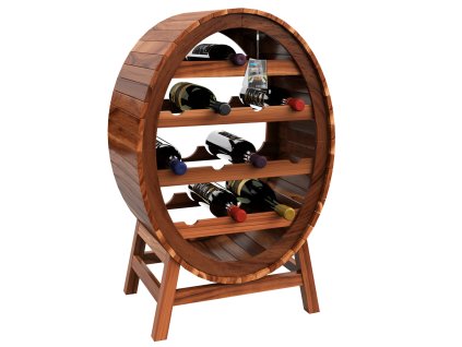 11237 1 stojan na vino pro 12 lahvi design vinneho sudu akacie