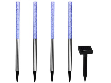11312 sada led solarnich svetel 4 ks barevny rezim nerez 48 cm