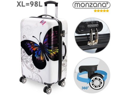 11327 3 cestovni kufr butterfly 98 l polykarbonat 360 kolecka
