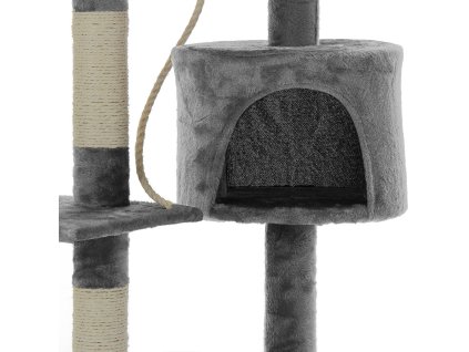 11333 1 kocici strom 112 cm sedy s domeckem a hrackami