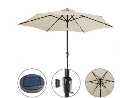 11372 led slunecnik miami 270 cm bezovy hlinik uv 80